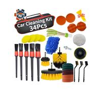 (Set 1-34 pezzi) Nuove spazzole per la cura dell'auto Set di spazzole per la pulizia automatica dell'auto