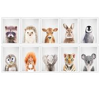DKORARTE Set 10 Láminas A4 Decorativas Pared para Cuadros Decoración Salón Modernos, Dormitorios, Habitación, SIN Marco, Infantil, Dibujos, Animales, Peluches, (29,7 x 21 cm)