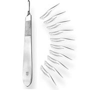 Set - 10 piezas hojas de bisturí No. 11 y mango de bisturí No. 3 - Hojas de repuesto para bisturí hechas de acero al carbono - Estéril