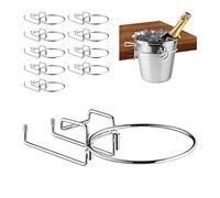 Set 10 Soportes de Mesa para Champaneras, Cubo Enfriador Botellas Vino 18 cm Ø, Ahorra Espacio, Cava, Hierro, Plateado