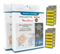 Set 12 Bolsas de Aspiradora + 2 Microfiltro + 20 Aromas Compatible con Tefal City Space TW2422HH/4Q0, City Space TW2619EA/4Q1 | 12 Bolsas, Refrescante de Aire, Accesorios, Repuestos