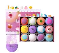 Set 12 Bombe Da Bagno Per Bambini - Bombe Colorate Frizzanti Con Giocattoli All’Interno | Kit Spa Divertente Per Bambini, Da Bagno | Ṕer Gioco, Relax, Viaggio E Uso Quotidiano