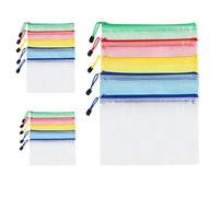 Set 15 piezas bolsas zip A4, A5, A6 - fundas plastico a4 impermeables, Bolsa archivador cremallera documentos,bolsas con cremallera para organizar recibos, exámenes y carpetas archivadoras, 5 colores