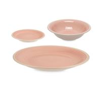 San Ignacio Set 18 pzs vajilla gres rosa borde colección VESSIA