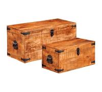 Set 2 baúles para almacenaje de Madera Maciza de Mango
