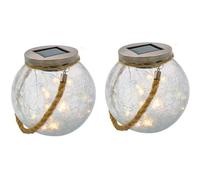 Set 2 Bolas Decorativas Solares Lumisky Crack Ball Cord LED Cálida IP44