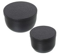 SET 2 CAJAS ALUMINIO TALLADO NEGRO_°13X9+°16X9,5CM