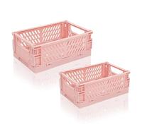 Set 2 Cestas Plegables Rosa - Grande y Pequeña Almacenamiento