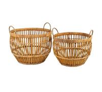 SET 2 CESTOS RATTAN/MADERA
