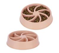 Set 2 Comederos Antivoracidad Perro, Cuenco Antiansiedad, Comida Lenta, Apto Lavavajillas, 600 ml, Rosa