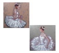 SET 2 CUADROS 22045 LIENZO 80X80CM BAILARINAS_80X3X80CM