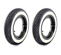 Set: 2 llantas negras 2.10 - 10, incluye neumáticos de pared blanca 3,50 - 10, listo para Piaggio Vespa