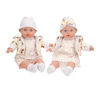 Set 2 Muñecas bebé 33 cm con ropa y cuerpo blandito Colorbaby's