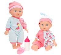 Set 2 muñecos bebé 30 cm con accesorios Colorbaby's