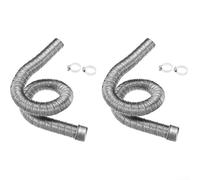 Set 2 para escape Calefactor 24mm 200cm con Clips Set 2 para(2m) | para acero inoxidable para premium, para resistencia al óxido, flujo de aire óptimo, compatible para webasto Eberspacher