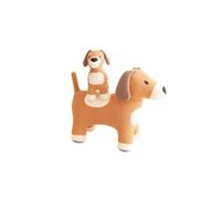 Set 2 peluches algodón perros formado por perro maxi y perro mini marrón