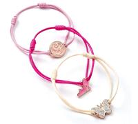 Wicked Juego de 3 pulseras de amistad Glinda – blanco y oro rosa, talla única
