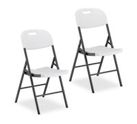Set 2 sillas jardín plegables Silla terraza Silla balcón Silla camping plástico