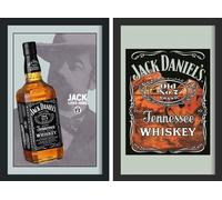 Set: 2 Spiegelbilder Gato Daniel's Whisky Botella & Emblema 20x30 CM Murales