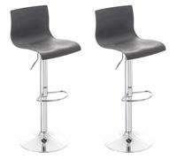 CLP Set 2X Taburetes De Bar Hover con Asiento De Polipropileno I 2 Taburetes Regulables En Altura I 2 Taburetes Altos Giratorios I Color:, Color:Gris