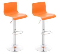 CLP Set 2X Taburetes De Bar Hover con Asiento De Polipropileno I 2 Taburetes Regulables En Altura I 2 Taburetes Altos Giratorios I Color:, Color:Naranja