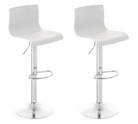 CLP Set 2X Taburetes De Bar Hover con Asiento De Polipropileno I 2 Taburetes Regulables En Altura I 2 Taburetes Altos Giratorios I Color:, Color:Blanco