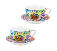 Set 2 tazas cerámica pequeñas alto 6 cm. capacidad 250 ml. modelo GAUDI multicolor