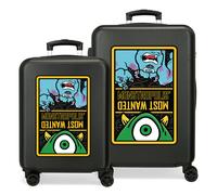SET/2 TROLLEY ABS 55-65CM.4R. MONSTERS MONSTROPOLIS NEGRO