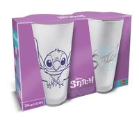 Juego de 2 Vasos de Agua de Cristal de 490 ml de Stitch