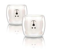 Set 2 Vasos Doble Cristal De 250 Ml De Oso