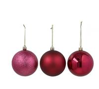 Set 20 Bolas de Navidad Modelo Alice 8 cm Color Burdeos