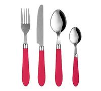 Set 24 cubiertos Smooth de acero inoxidable con mango magenta