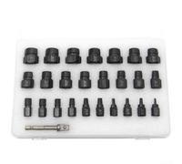 Set 26 Piezas para Tuercas 3mm a 23mm | Acero cromo vanadio, alta resistencia, anti-óxido, grabado láser visible, uso manual o eléctrico
