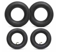 Set 2x cubiertas 2x cámaras aire tractor cortacésped carro jardín 15x6.00-6 4PR Válvula angular