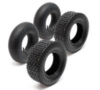 Set 2x cubiertas 2x cámaras aire tractor cortacésped carro jardín 15x6.00-6 4PR Válvula recta Jardín