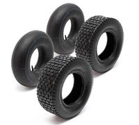 Set 2x cubiertas 2x cámaras aire tractor cortacésped carro jardín 16x6.50-8 4PR Válvula recta Jardín