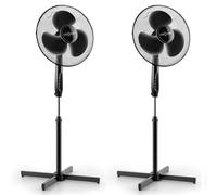 Set 2x Klarstein Ventilador de pie 40,6cm (16'') negro 50W