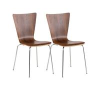 Set 2x sillas de visita aaron madera nogal 50x43x84 cm