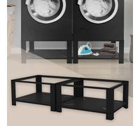 Set 2x Soporte universal para lavadora o secadora pedestal alto negro de acero