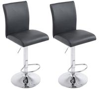 Set 2X Taburete de Bar Köln en Cuero Sintético I 2X Taburete Regulable en Altura & Giratorio I Color:, Color:Negro