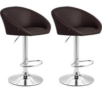 Set 2x taburete de bar miami en polipiel simil cuero 51x55x86 cm
