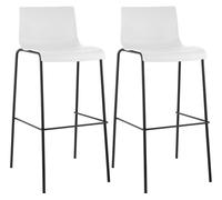 Set 2x taburete hover con asiento de plástico & base de metal blanco 48x43x100 cm