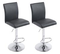 Set 2X Taburete de Bar Köln en Cuero Sintético I 2X Taburete Regulable en Altura & Giratorio I Color:, Color:Negro