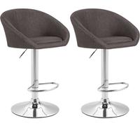 Set 2x taburetes de bar miami en tela gris oscuro 51x55x86 cm