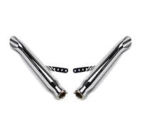 Set 2X Tubo de Escape Turn out Compatible para Chopper Custombikes Caferacer TO3