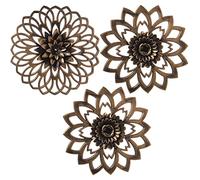 SET 3 ADORNOS PARED MELAMINA DORADA ENVEJECIDA_°25CM