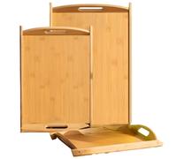 Set 3 Bandejas para Comidas de Bambú Natural Ultra Duradero y Resistente