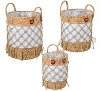 SET 3 CESTOS MIMBRE NATURAL TELA BLANCA C/FLECOS_°33X43+°30X37+°24X31CM