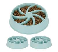 Set 3 Comederos Antivoracidad Perro, Cuenco Antiansiedad, Comida Lenta, Apto Lavavajillas, 600 ml, Azul