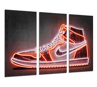 Set 3 cuadros decorativos para pared, Decoración Salón Modernos, Dormitorios, Habitación, impresión sobre madera con colgadores, zapatillas Nike Air Jordan, (97 x 62 cm)